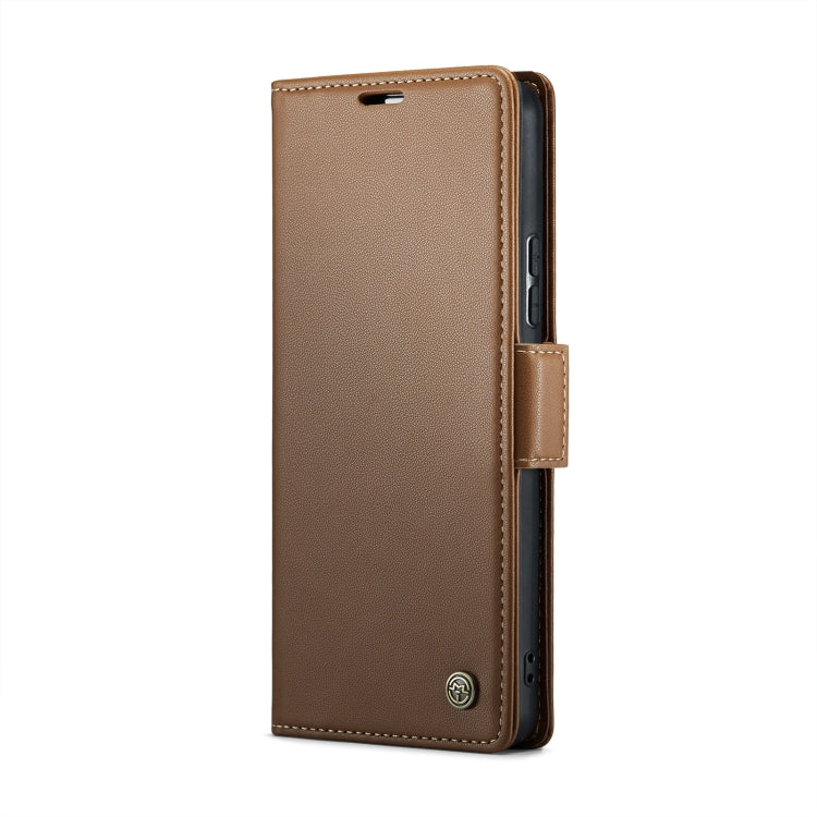 CaseMe 023 Butterfly Buckle Litchi Texture RFID Anti-theft Leather Phone Case For Xiaomi Redmi Note 11 Pro 5G Global/Redmi Note 11 Pro Global(Brown) - Redmi Note 11 Pro Case by CaseMe | Online Shopping South Africa | PMC Jewellery