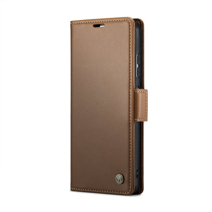 CaseMe 023 Butterfly Buckle Litchi Texture RFID Anti-theft Leather Phone Case For Xiaomi Poco X5 Pro 5G/Redmi Note 12 Pro 5G Global(Brown) - Xiaomi Cases by CaseMe | Online Shopping South Africa | PMC Jewellery