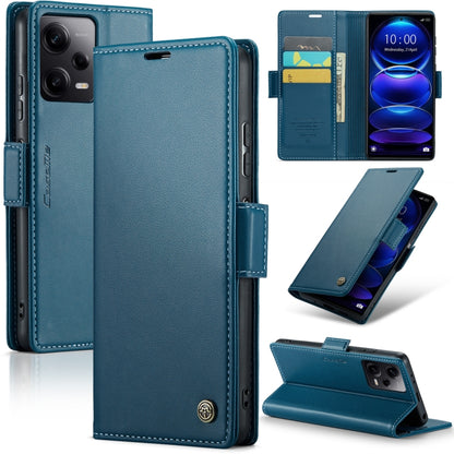 CaseMe 023 Butterfly Buckle Litchi Texture RFID Anti-theft Leather Phone Case For Xiaomi Poco X5 Pro 5G/Redmi Note 12 Pro 5G Global(Blue) - Xiaomi Cases by CaseMe | Online Shopping South Africa | PMC Jewellery