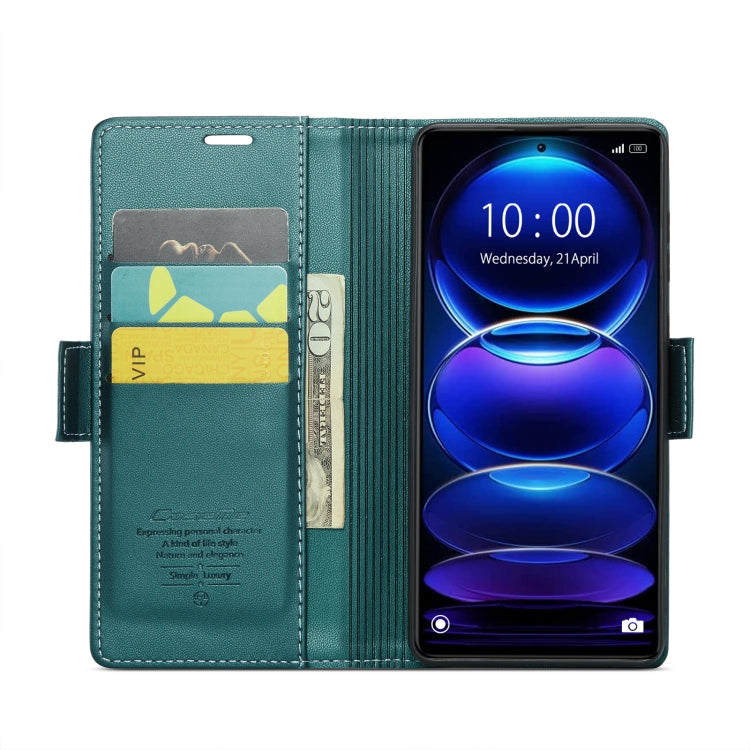 CaseMe 023 Butterfly Buckle Litchi Texture RFID Anti-theft Leather Phone Case For Xiaomi Poco X5 Pro 5G/Redmi Note 12 Pro 5G Global(Pearly Blue) - Xiaomi Cases by CaseMe | Online Shopping South Africa | PMC Jewellery