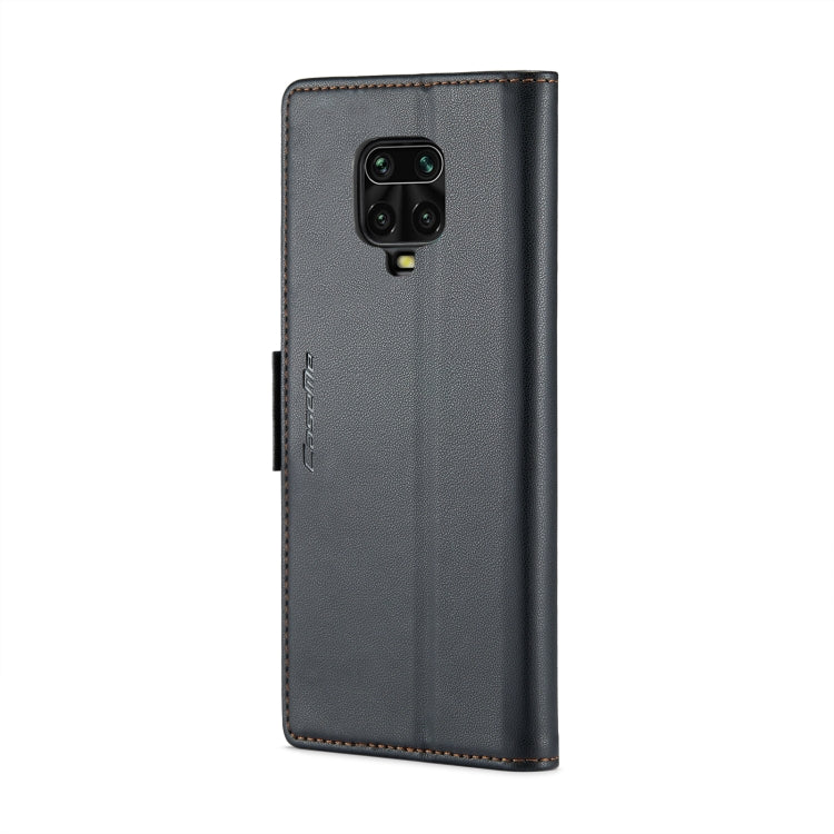 For Xiaomi Redmi Note 9S/Note 9 Pro/Note 9 Pro Max CaseMe 023 Butterfly Buckle Litchi Texture RFID Anti-theft Leather Phone Case(Black) - Xiaomi Cases by CaseMe | Online Shopping South Africa | PMC Jewellery | Buy Now Pay Later Mobicred