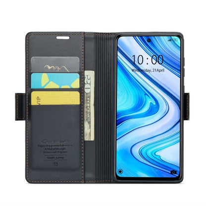 For Xiaomi Redmi Note 9S/Note 9 Pro/Note 9 Pro Max CaseMe 023 Butterfly Buckle Litchi Texture RFID Anti-theft Leather Phone Case(Black) - Xiaomi Cases by CaseMe | Online Shopping South Africa | PMC Jewellery | Buy Now Pay Later Mobicred