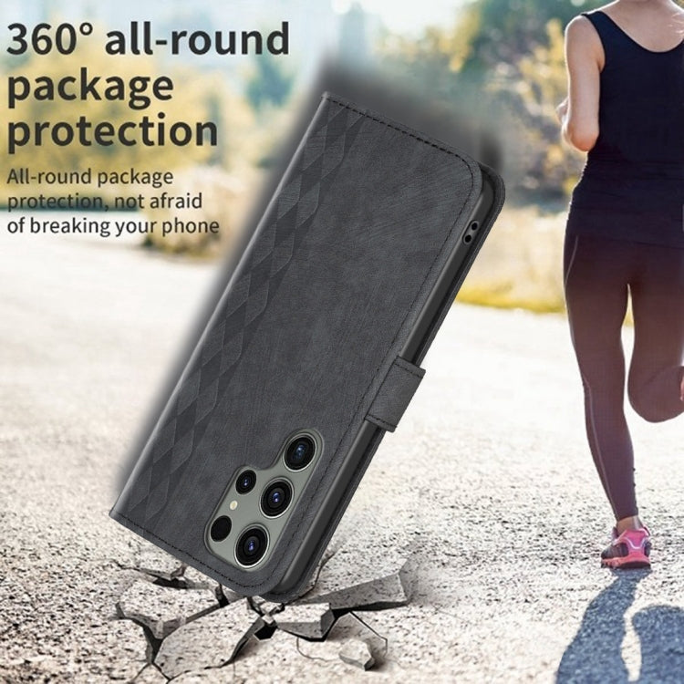 For Samsung Galaxy S23 Ultra 5G Plaid Embossed Leather Phone Case(Black) - free shipping - PMC TechLife - Order now!