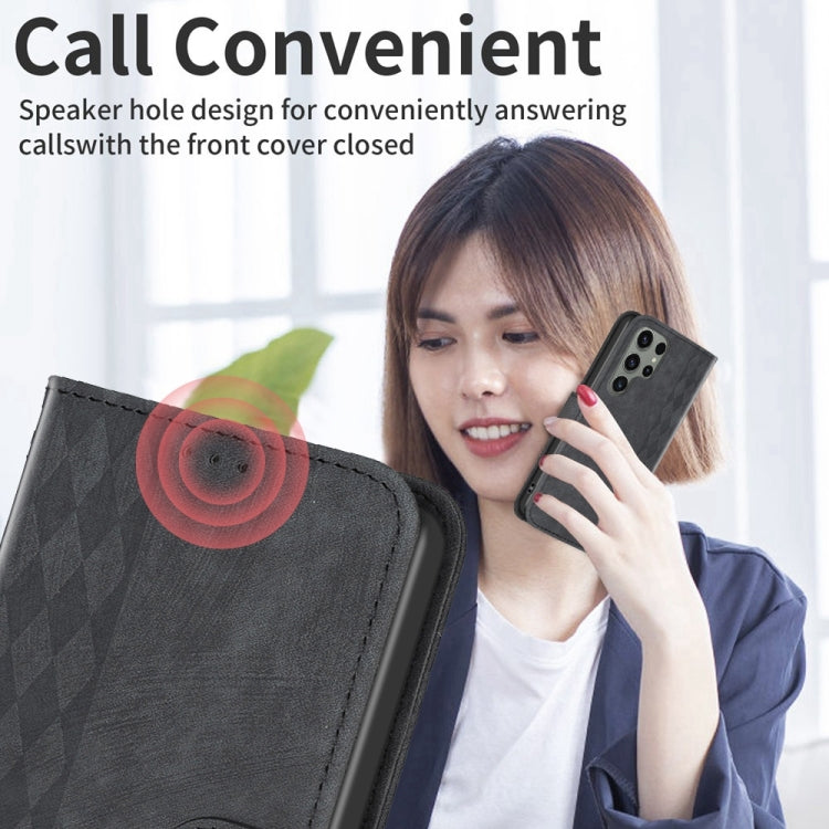 For Samsung Galaxy S23 Ultra 5G Plaid Embossed Leather Phone Case(Black) - free shipping - PMC TechLife - Order now!