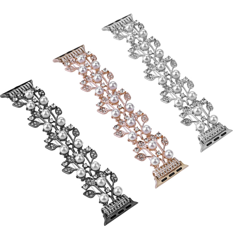 Four-leaf Bead Metal Watch Band For Apple Watch 4 44mm(Silver) - Watch Bands by PMC TechLife | Online Shopping South Africa | PMC TechLife