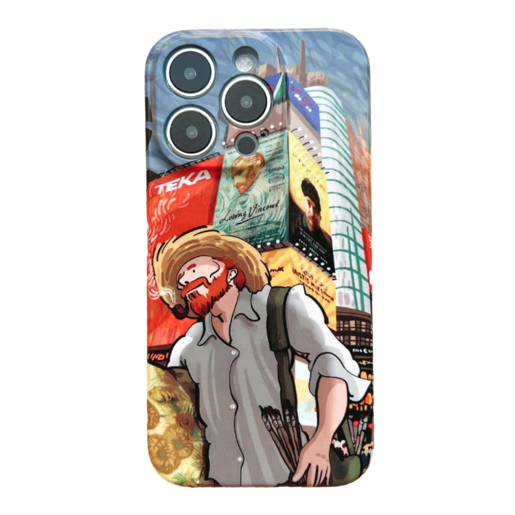 For iPhone 14 Pro Max Precise Hole Oil Painting Pattern PC Phone Case(Edifice) - iPhone 14 Pro Max Cases by PMC TechLife | Online Shopping South Africa | PMC TechLife