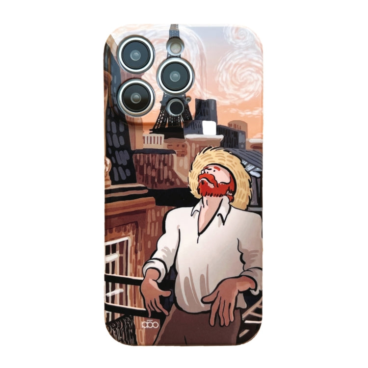 For iPhone 12 Pro Max Precise Hole Oil Painting Pattern PC Phone Case(Tower) - iPhone 12 Pro Max Cases by PMC TechLife | Online Shopping South Africa | PMC TechLife