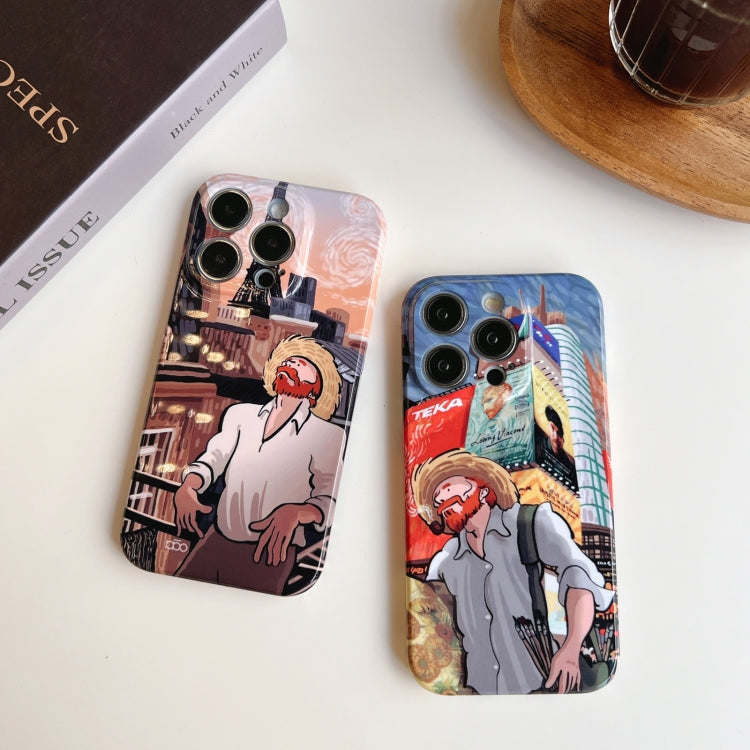 For iPhone 12 Pro Max Precise Hole Oil Painting Pattern PC Phone Case(Puppy) - iPhone 12 Pro Max Cases by PMC Jewellery | Online Shopping South Africa | PMC Jewellery