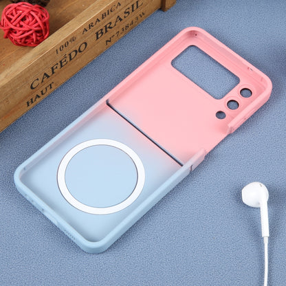 For Samsung Galaxy Z Flip3 5G Liquid TPU Silicone Gradient MagSafe Phone Case(Pink Blue) - Galaxy Phone Cases by PMC Jewellery | Online Shopping South Africa | PMC Jewellery