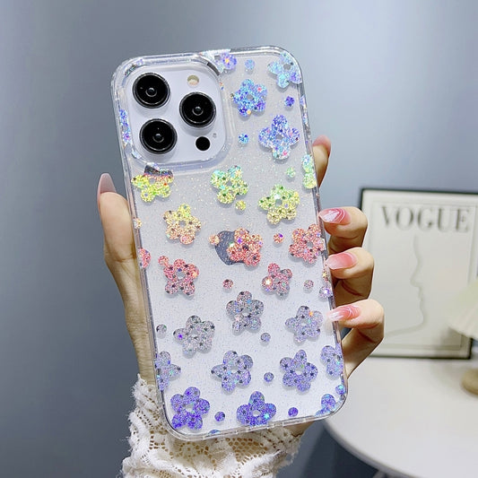 For iPhone 12 Little Star Series Glitter Powder TPU Phone Case(Lucky Clover) - iPhone 12 / 12 Pro Cases by PMC Jewellery | Online Shopping South Africa | PMC Jewellery