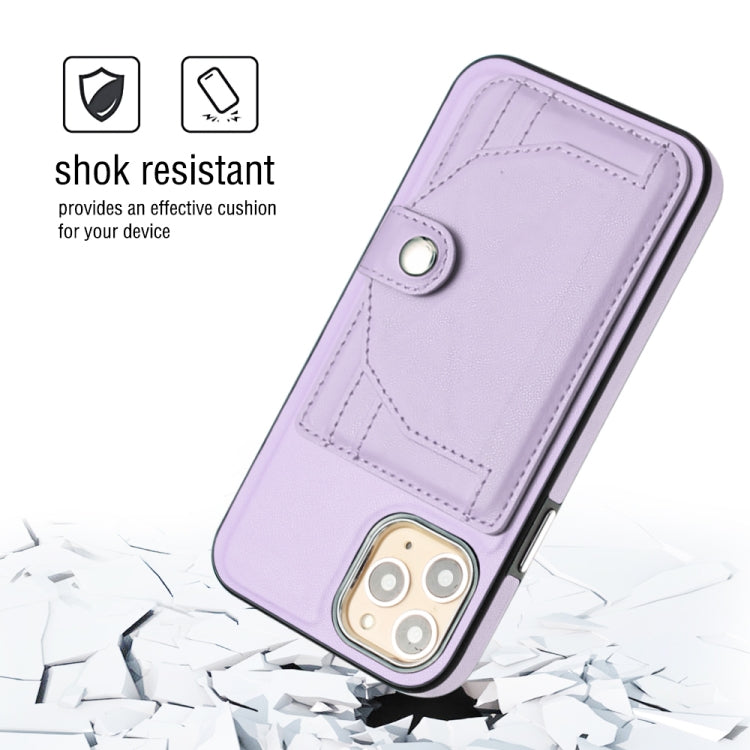 For iPhone 11 Pro Shockproof Leather Phone Case with Card Holder(Purple) - free shipping - PMC TechLife - Order now!