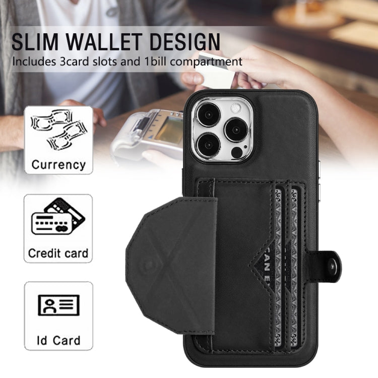 For iPhone 15 Pro Max Shockproof Leather Phone Case with Card Holder(Black) - free shipping - PMC TechLife - Order now!
