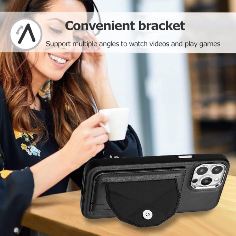 For iPhone 15 Pro Max Shockproof Leather Phone Case with Card Holder(Black) - free shipping - PMC TechLife - Order now!