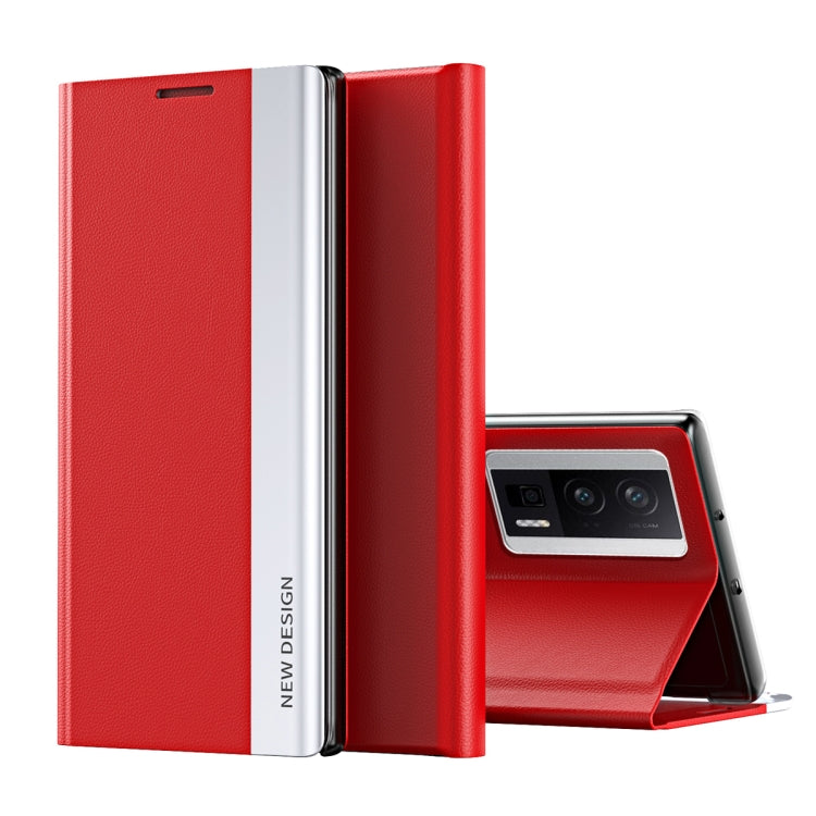 For Xiaomi Poco F5 Pro Side Side Electroplated Magnetic Leather Phone Case(Red) - free shipping - PMC TechLife - Order now!