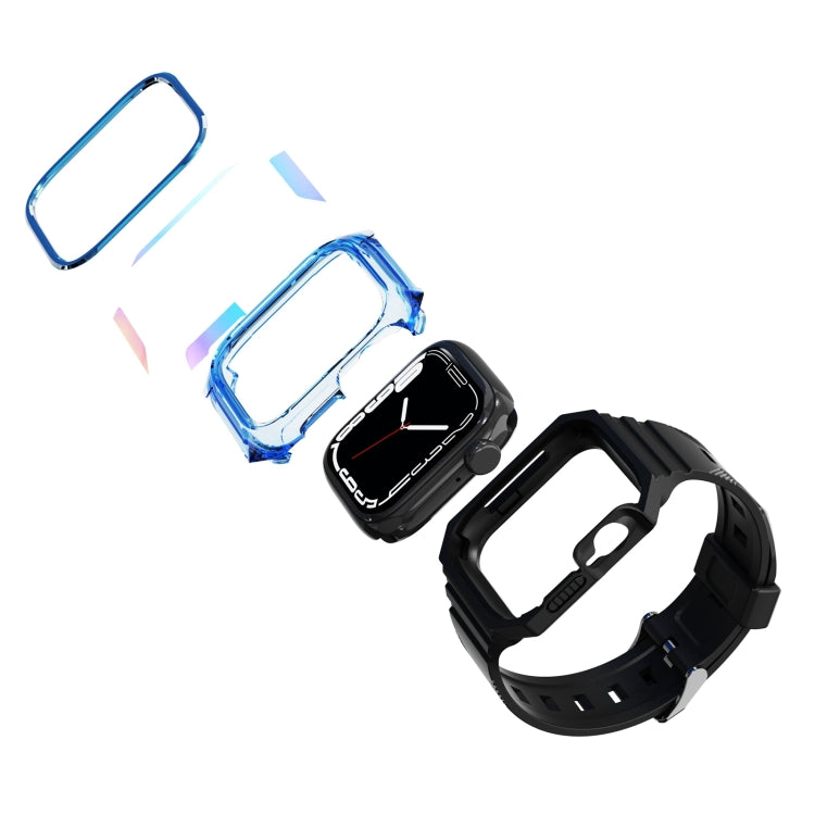 Armor Case Integrated TPU Watch Band For Apple Watch 8 45mm(Blue) - Watch Bands by PMC Jewellery | Online Shopping South Africa | PMC Jewellery