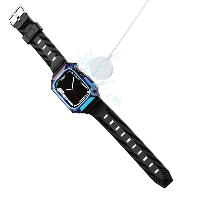 Armor Case Integrated TPU Watch Band For Apple Watch 2 38mm(Blue) - Watch Bands by PMC TechLife | Online Shopping South Africa | PMC TechLife