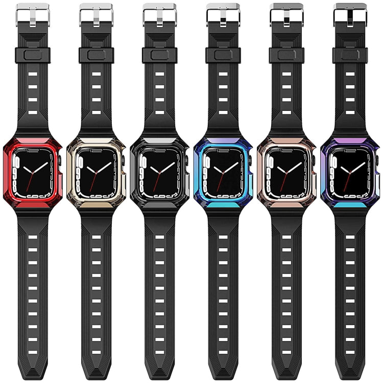 Armor Case Integrated TPU Watch Band For Apple Watch 8 41mm(Rose Gold) - Watch Bands by PMC TechLife | Online Shopping South Africa | PMC TechLife