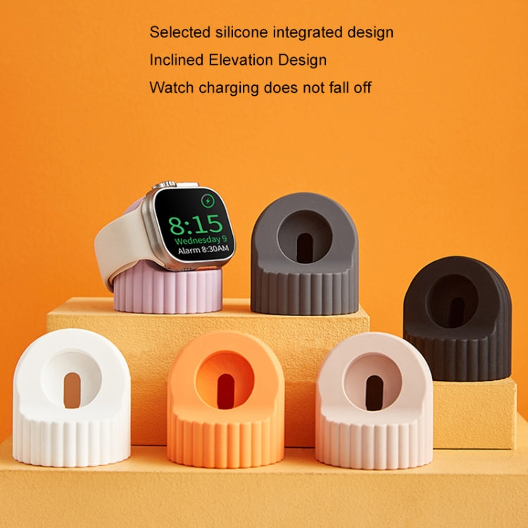 For Apple Watch Wave Pattern Silicone Watch Charging Stand(Red) - Charger / Holder by PMC TechLife | Online Shopping South Africa | PMC TechLife