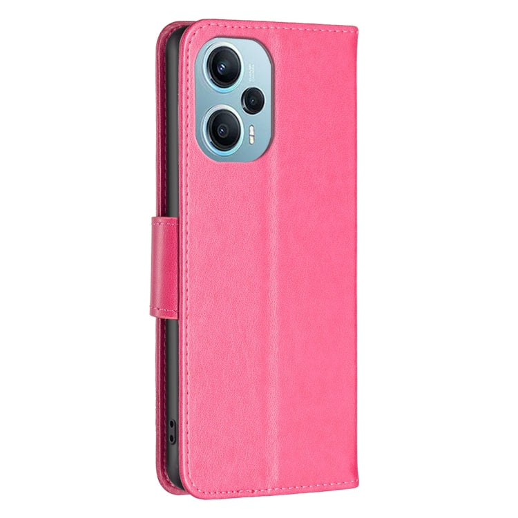 For Xiaomi Poco F5 5G / Redmi Note 12 Turbo Two Butterflies Embossing Leather Phone Case(Rose Red) - Xiaomi Cases by PMC Jewellery | Online Shopping South Africa | PMC Jewellery