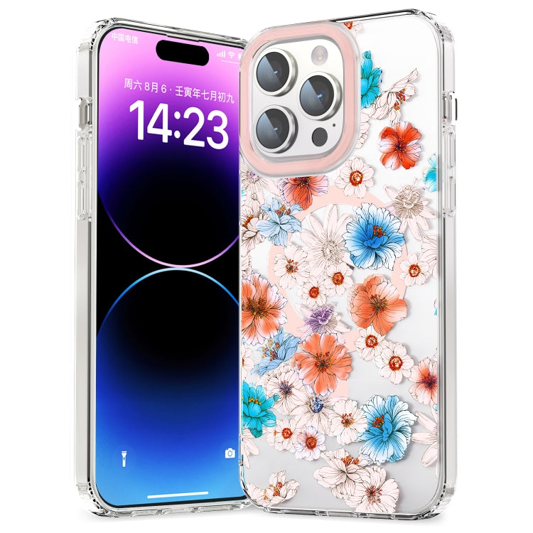 For iPhone 13 Pro Max MagSafe Magnetic TPU Phone Case(White Blue Flower) - free shipping - PMC TechLife - Order now!