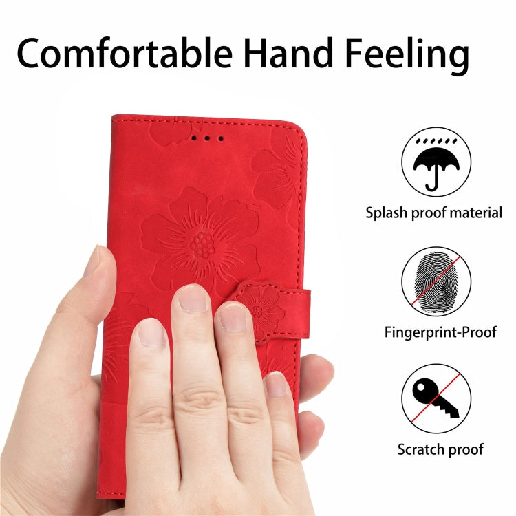 For Xiaomi Redmi 9C Flower Embossing Pattern Leather Phone Case(Red) - free shipping - PMC TechLife - Order now!