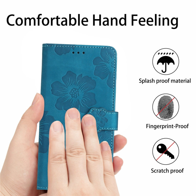 For Xiaomi Redmi Note 11 4G Global / Note 11S Flower Embossing Pattern Leather Phone Case(Blue) - free shipping - PMC TechLife - Order now!