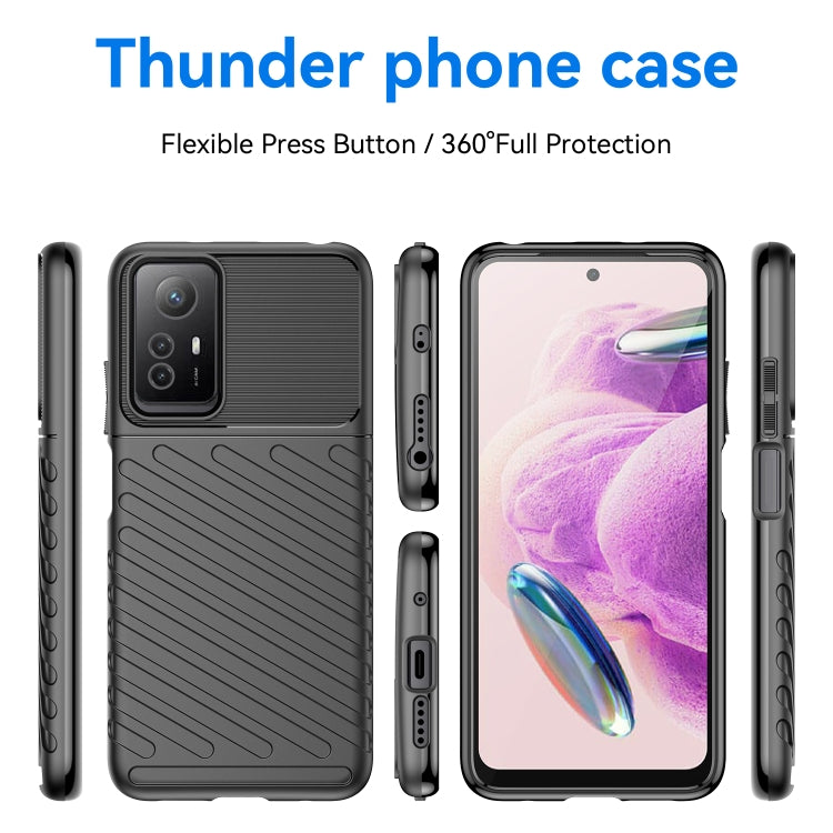 For Xiaomi Redmi Note 12S Thunderbolt Shockproof TPU Protective Soft Phone Case(Black) - free shipping - PMC TechLife - Order now!