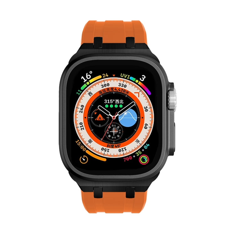AP Silicone Watch Band For Apple Watch Ultra 49mm(Black Orange) - Watch Bands by PMC TechLife | Online Shopping South Africa | PMC TechLife