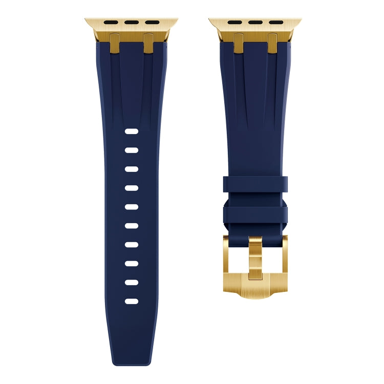 AP Silicone Watch Band For Apple Watch 8 41mm(Gold Blue) - Watch Bands by PMC TechLife | Online Shopping South Africa | PMC TechLife