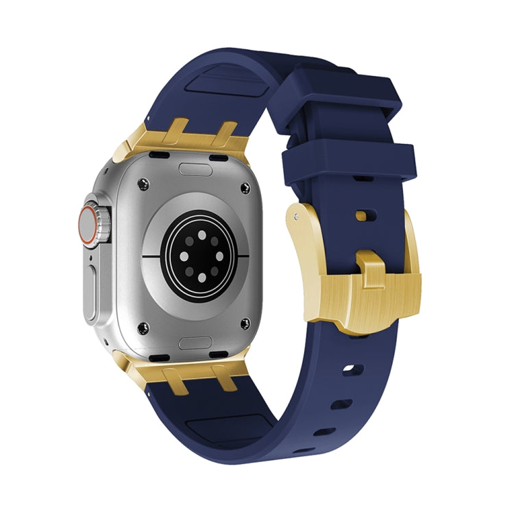 AP Silicone Watch Band For Apple Watch 8 41mm(Gold Blue) - Watch Bands by PMC TechLife | Online Shopping South Africa | PMC TechLife