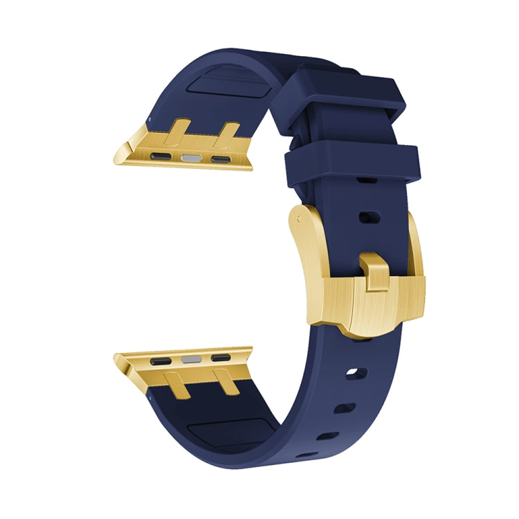 AP Silicone Watch Band For Apple Watch 8 45mm(Gold Blue) - Watch Bands by PMC TechLife | Online Shopping South Africa | PMC TechLife
