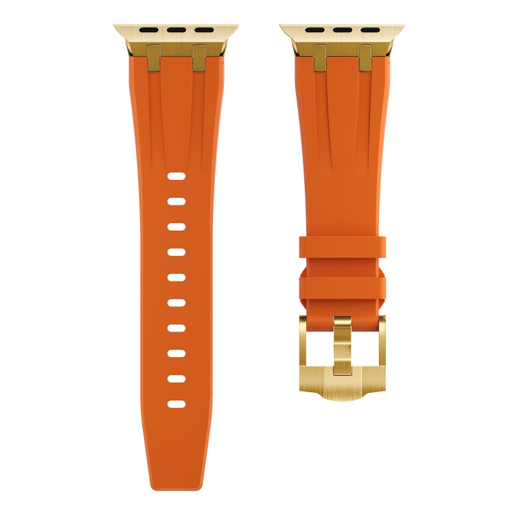 AP Silicone Watch Band For Apple Watch 8 45mm(Gold Orange) - Watch Bands by PMC TechLife | Online Shopping South Africa | PMC TechLife