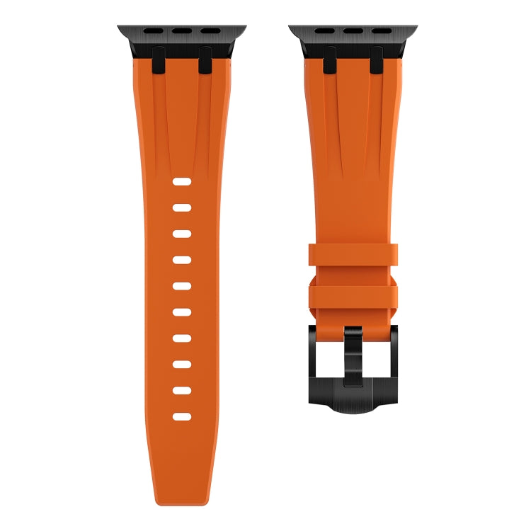 AP Silicone Watch Band For Apple Watch 7 41mm(Black Orange) - Watch Bands by PMC TechLife | Online Shopping South Africa | PMC TechLife