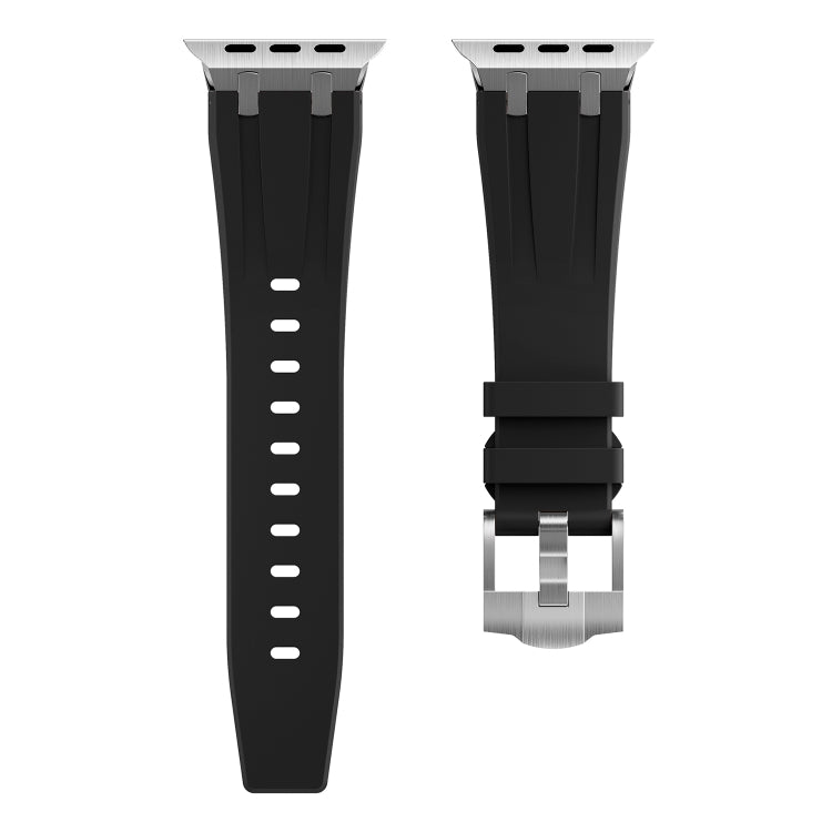 AP Silicone Watch Band For Apple Watch 7 45mm(Silver Black) - Watch Bands by PMC Jewellery | Online Shopping South Africa | PMC Jewellery