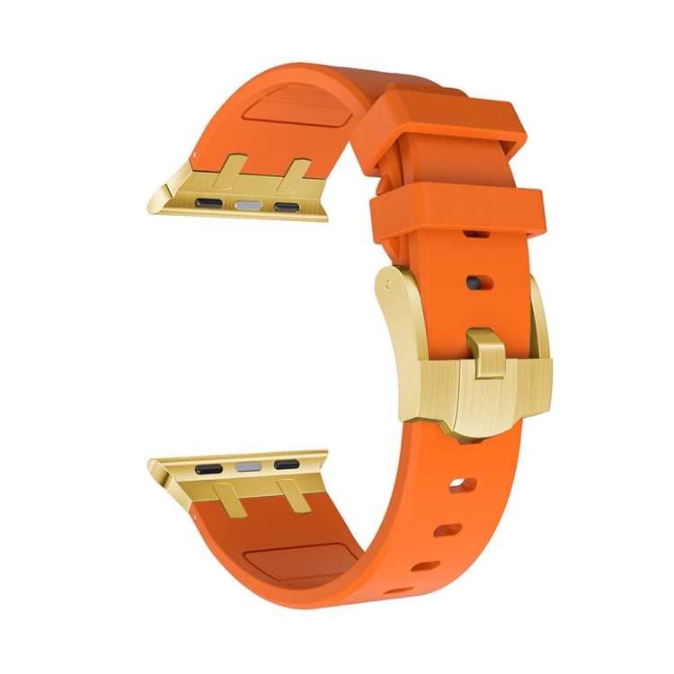 AP Silicone Watch Band For Apple Watch 7 45mm(Gold Orange) - Watch Bands by PMC TechLife | Online Shopping South Africa | PMC TechLife