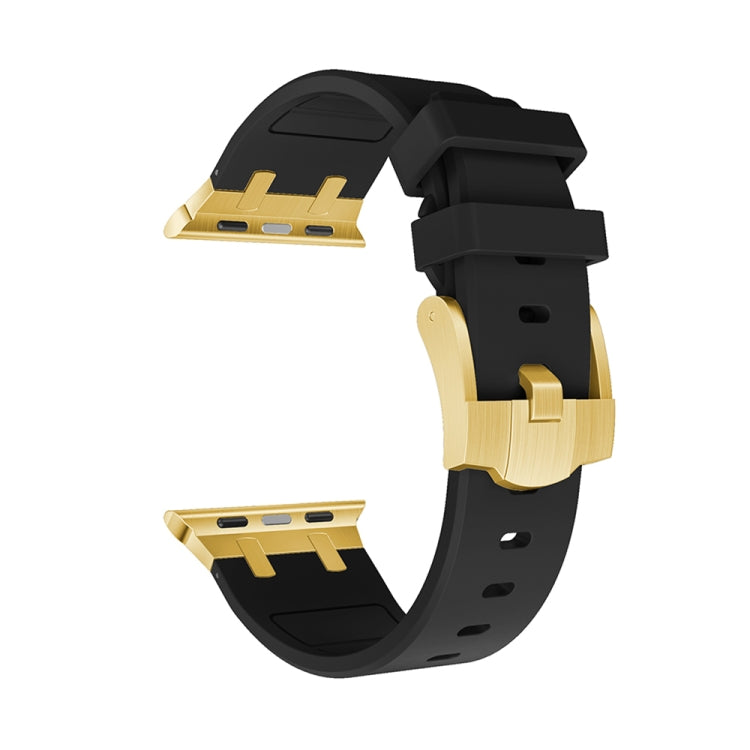 AP Silicone Watch Band For Apple Watch SE 40mm(Gold Black) - Watch Bands by PMC TechLife | Online Shopping South Africa | PMC TechLife