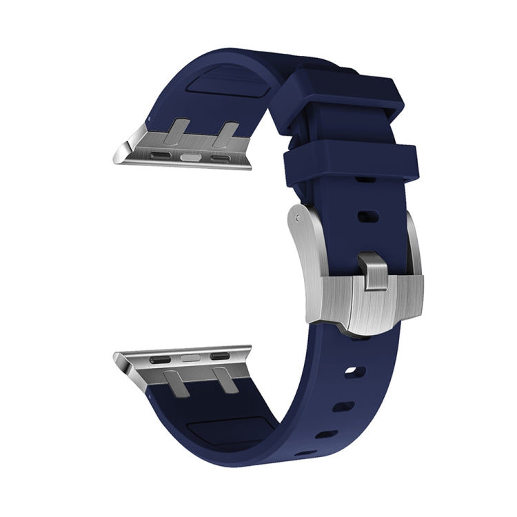 AP Silicone Watch Band For Apple Watch 5 40mm(Silver Blue) - Watch Bands by PMC TechLife | Online Shopping South Africa | PMC TechLife