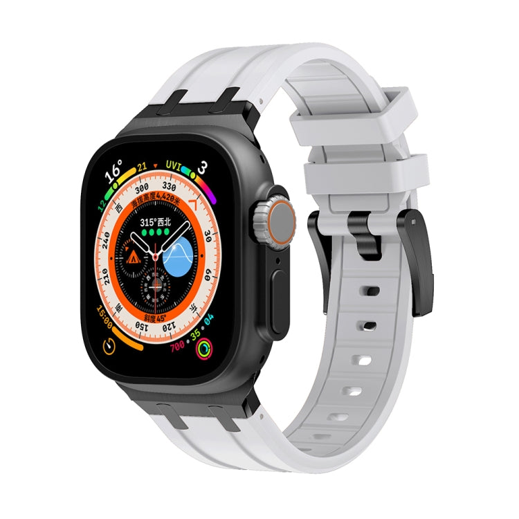 AP Silicone Watch Band For Apple Watch 5 44mm(Black White) - Watch Bands by PMC TechLife | Online Shopping South Africa | PMC TechLife