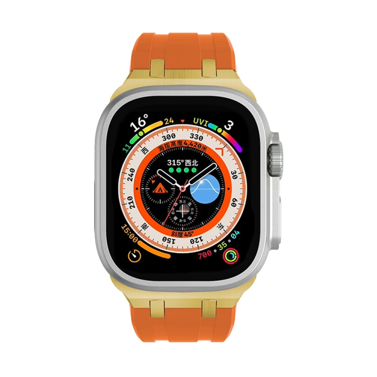 AP Silicone Watch Band For Apple Watch 4 40mm(Gold Orange) - Watch Bands by PMC TechLife | Online Shopping South Africa | PMC TechLife