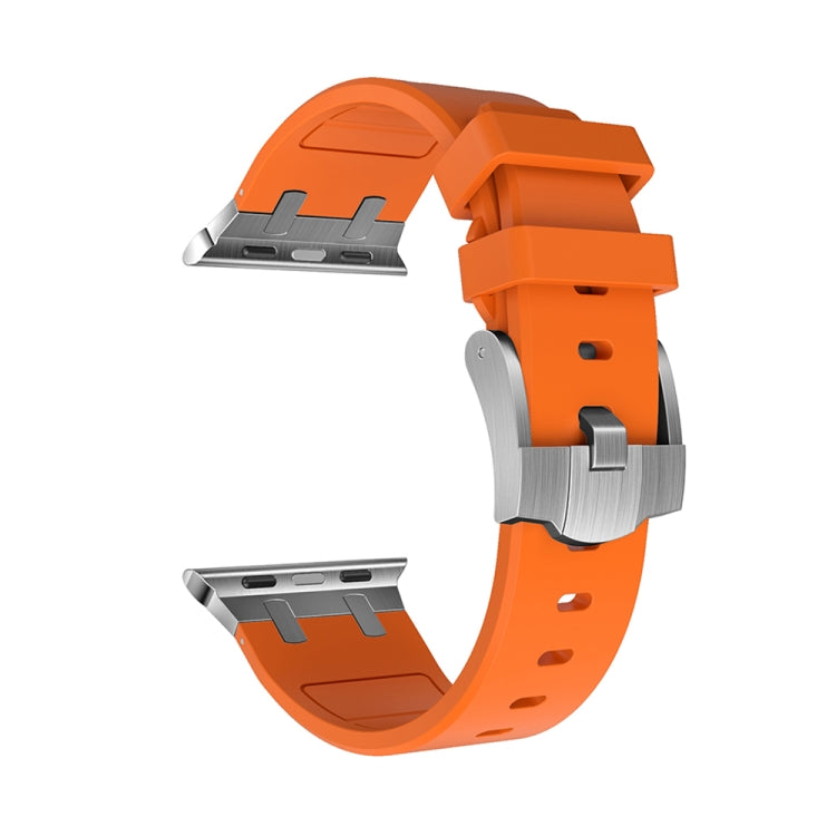 AP Silicone Watch Band For Apple Watch 4 40mm(Silver Orange) - Watch Bands by PMC TechLife | Online Shopping South Africa | PMC TechLife