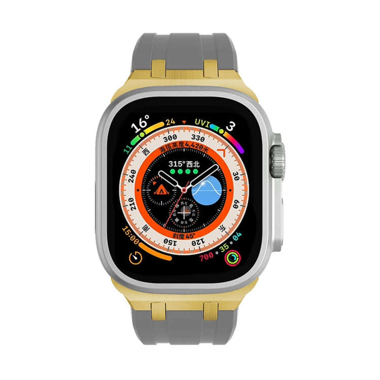 AP Silicone Watch Band For Apple Watch 4 40mm(Gold Grey) - Watch Bands by PMC TechLife | Online Shopping South Africa | PMC TechLife