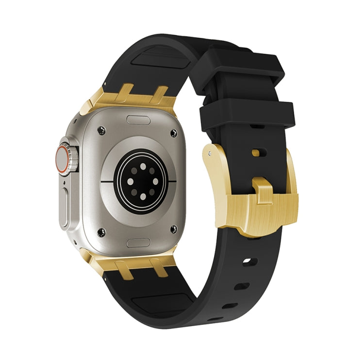 AP Silicone Watch Band For Apple Watch 4 44mm(Gold Black) - Watch Bands by PMC TechLife | Online Shopping South Africa | PMC TechLife