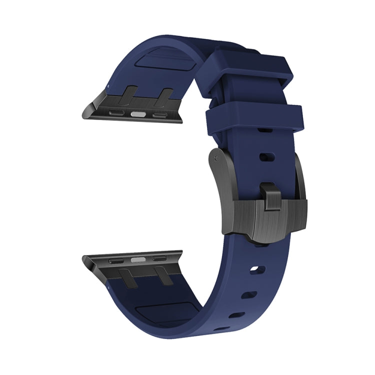 AP Silicone Watch Band For Apple Watch 3 38mm(Black Blue) - Watch Bands by PMC TechLife | Online Shopping South Africa | PMC TechLife