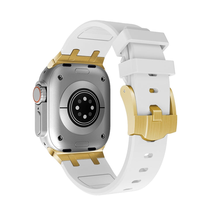 AP Silicone Watch Band For Apple Watch 3 38mm(Gold White) - Watch Bands by PMC TechLife | Online Shopping South Africa | PMC TechLife
