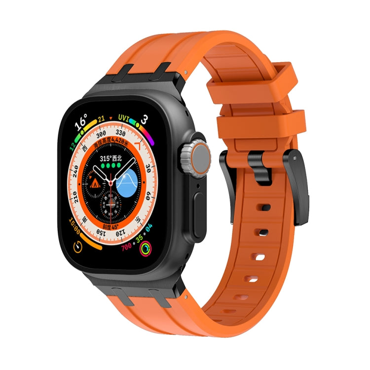 AP Silicone Watch Band For Apple Watch 3 42mm(Black Orange) - Watch Bands by PMC TechLife | Online Shopping South Africa | PMC TechLife