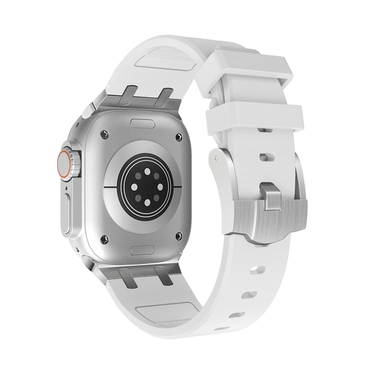 AP Silicone Watch Band For Apple Watch 3 42mm(Silver White) - Watch Bands by PMC TechLife | Online Shopping South Africa | PMC TechLife