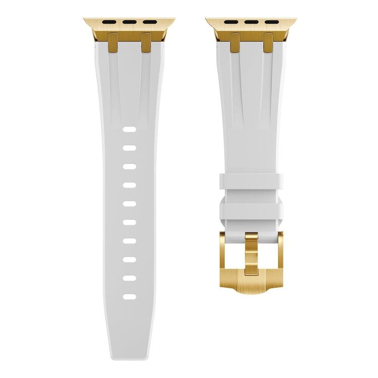 AP Silicone Watch Band For Apple Watch 2 38mm(Gold White) - Watch Bands by PMC TechLife | Online Shopping South Africa | PMC TechLife