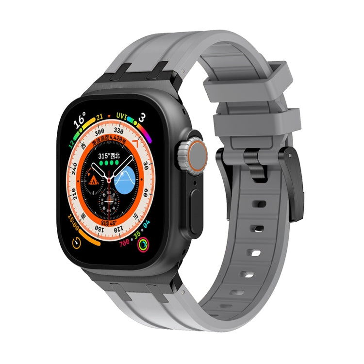AP Silicone Watch Band For Apple Watch 2 42mm(Black Grey) - Watch Bands by PMC TechLife | Online Shopping South Africa | PMC TechLife