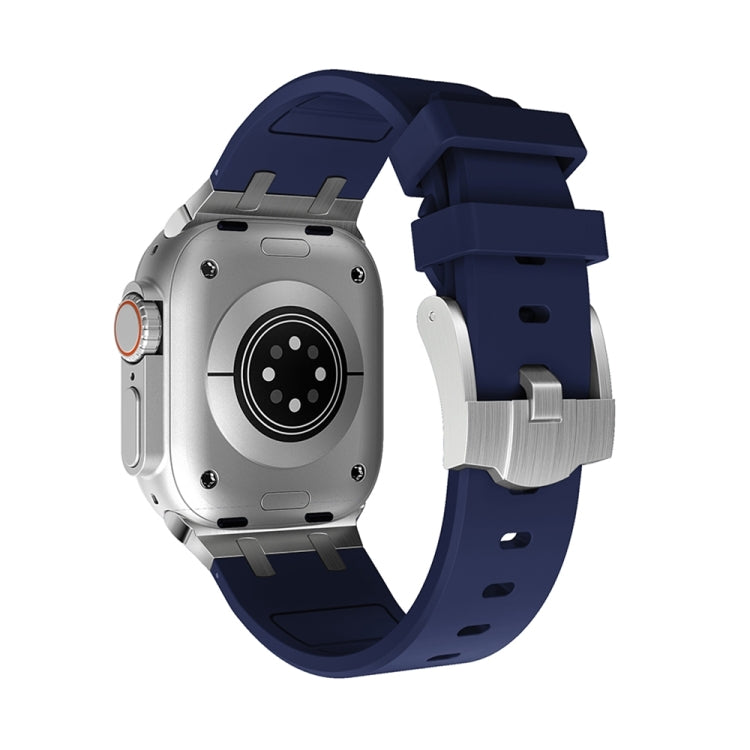 AP Silicone Watch Band For Apple Watch 9 45mm(Black Blue) - Watch Bands by PMC TechLife | Online Shopping South Africa | PMC TechLife