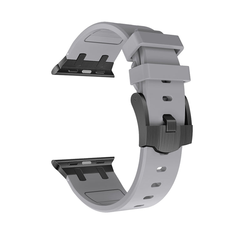 AP Silicone Watch Band For Apple Watch 9 45mm(Black Grey) - Watch Bands by PMC TechLife | Online Shopping South Africa | PMC TechLife